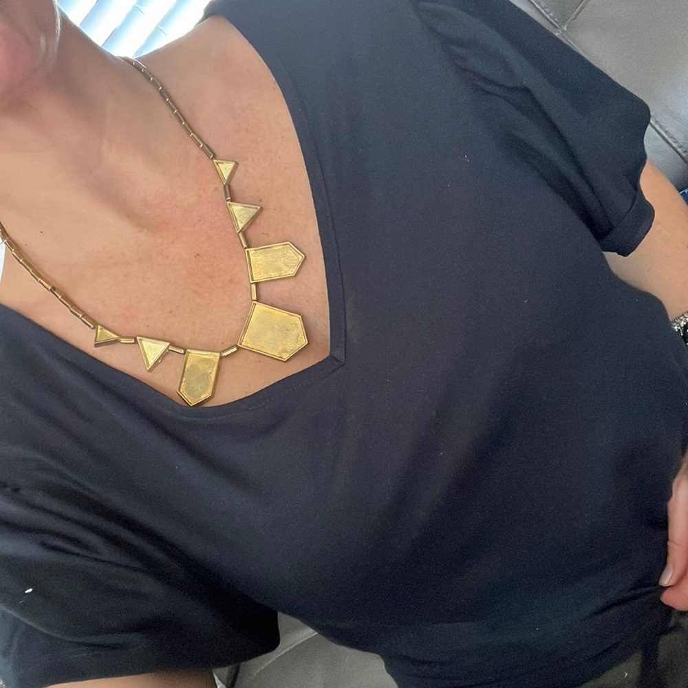 Ivory enamel and gold statement necklace